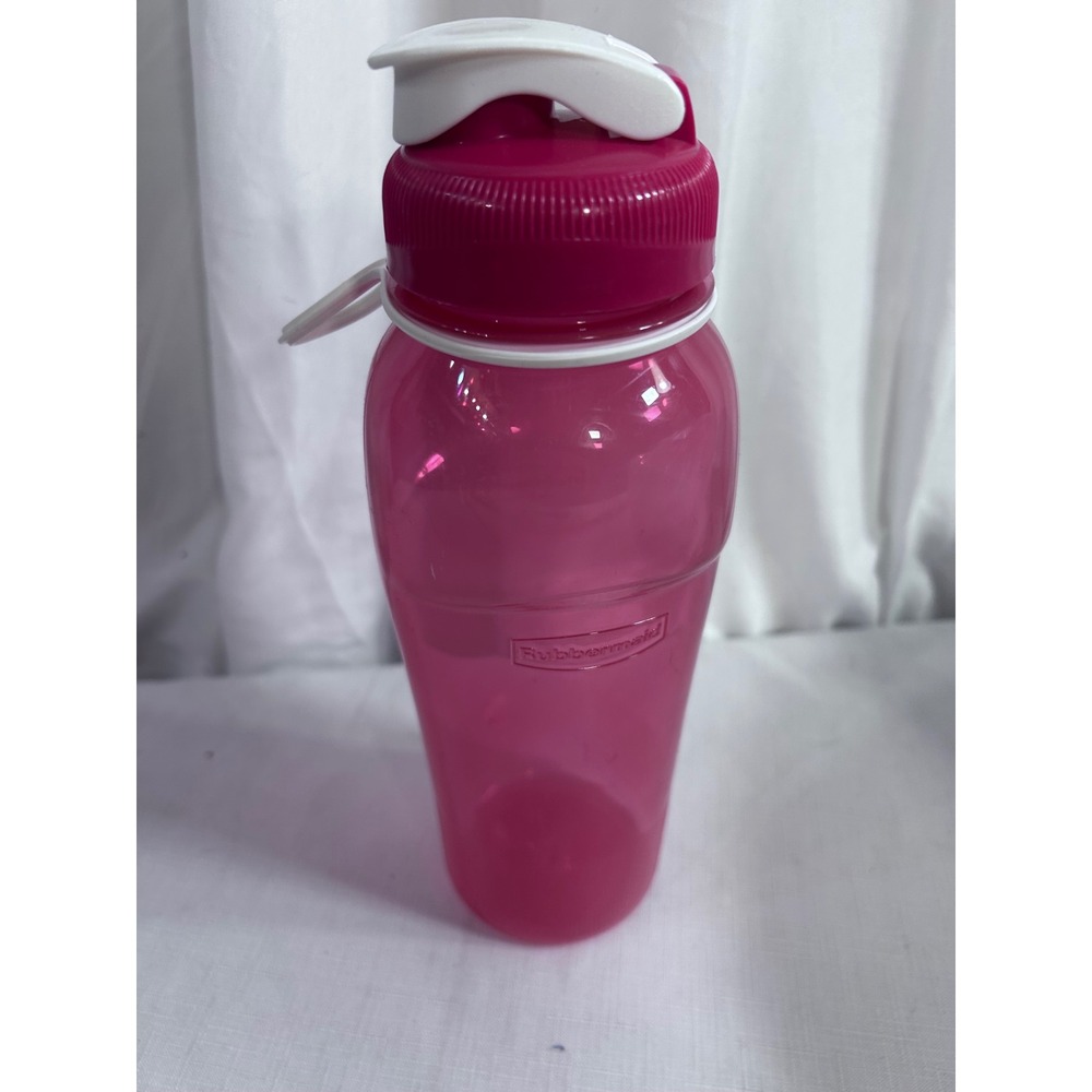 Rubbermaid Water Bottle 20oz Pink Flip Top Lid Finger Loop Unisex